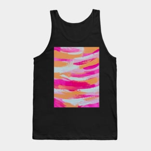 Light Pink and Orange Paint Strokes Tank Top